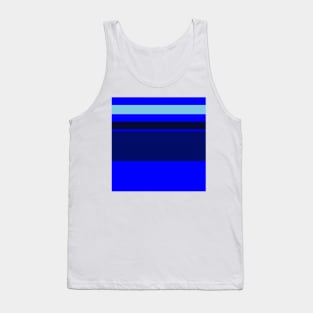 A delightful pattern of Lightblue, Blue, Dark Imperial Blue and Dark Navy stripes. Tank Top